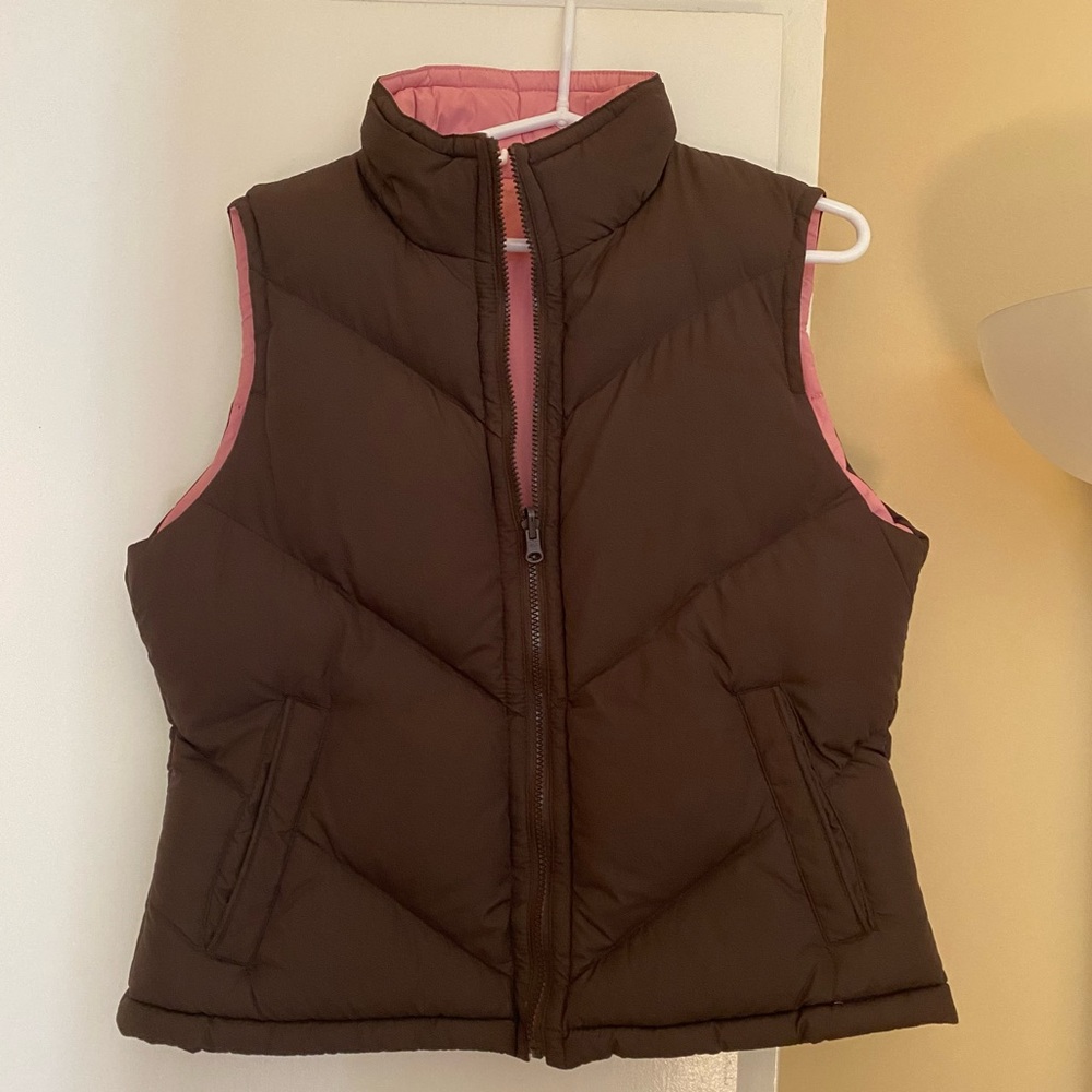 Big Chill Brown/Pink Reversible Puffer Vest